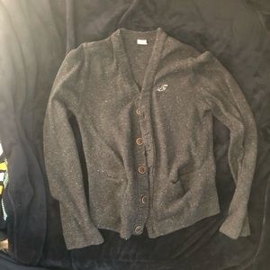 dark grey hollister button up cardigan